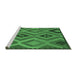 Sideview of Machine Washable Southwestern Emerald Green Country Area Rugs, wshcon2548emgrn