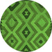 Square Southwestern Green Country Rug, con2548grn