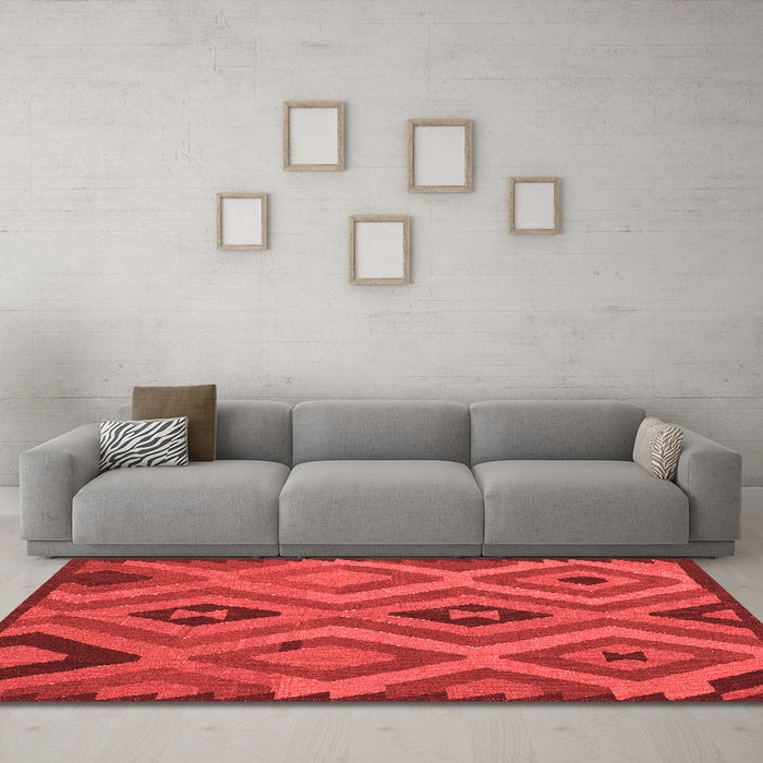 Country Red Washable Rugs