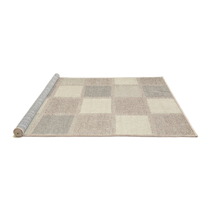 Serging Thickness of Machine Washable Contemporary Tan Brown Rug, wshcon2549