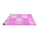Sideview of Machine Washable Checkered Pink Modern Rug, wshcon2549pnk