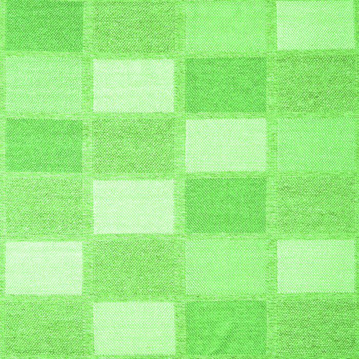 Serging Thickness of Checkered Green Modern Rug, con2549grn