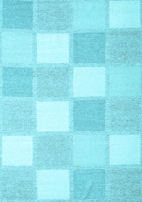 Checkered Light Blue Modern Rug, con2549lblu