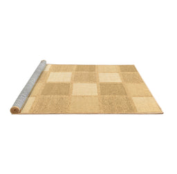 Sideview of Machine Washable Checkered Brown Modern Rug, wshcon2549brn