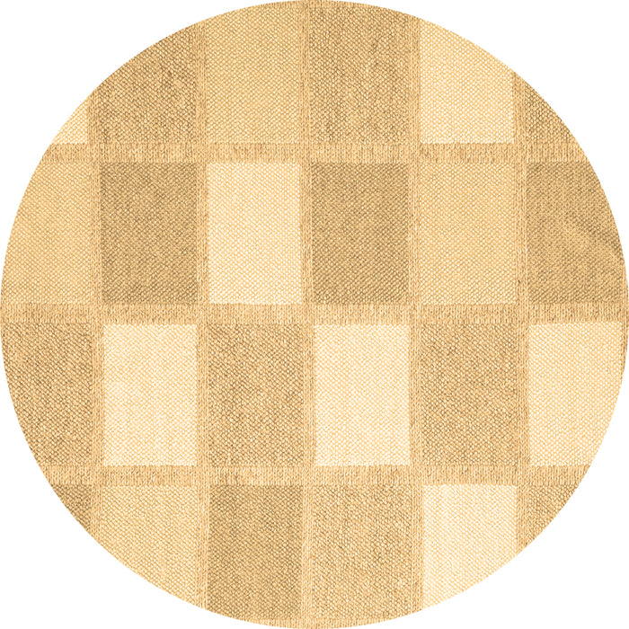 Round Checkered Brown Modern Rug, con2549brn