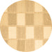 Round Checkered Brown Modern Rug, con2549brn