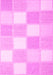 Machine Washable Checkered Pink Modern Rug, wshcon2549pnk