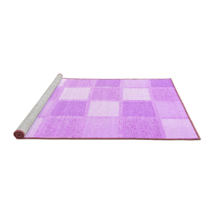 Sideview of Machine Washable Checkered Purple Modern Area Rugs, wshcon2549pur