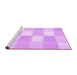 Sideview of Machine Washable Checkered Purple Modern Area Rugs, wshcon2549pur