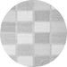 Machine Washable Checkered Gray Modern Rug, wshcon2549gry