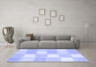 Machine Washable Checkered Blue Modern Rug in a Living Room, wshcon2549blu