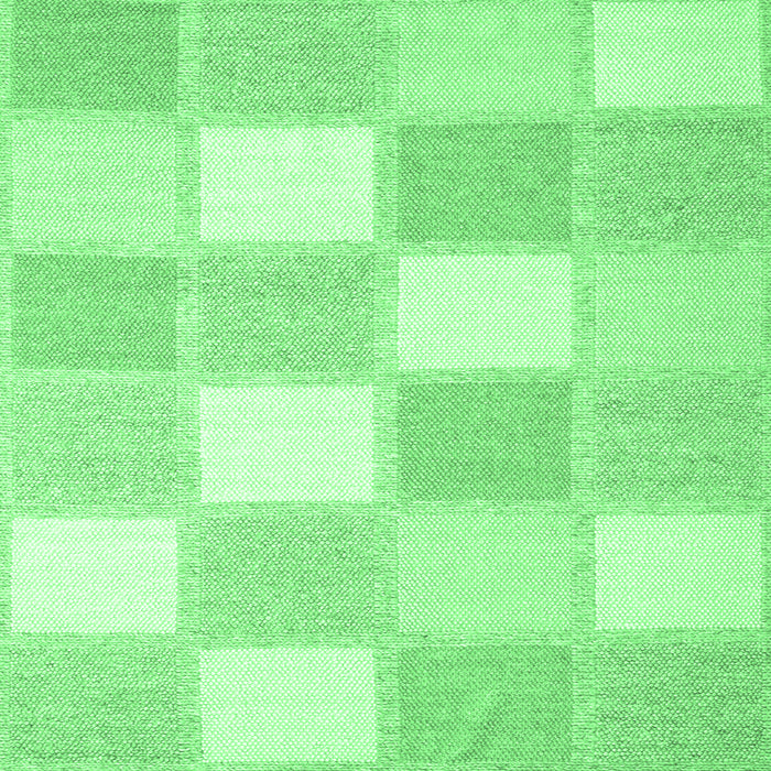 Square Machine Washable Checkered Emerald Green Modern Area Rugs, wshcon2549emgrn