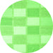 Square Checkered Green Modern Rug, con2549grn