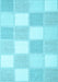 Machine Washable Checkered Light Blue Modern Rug, wshcon2549lblu