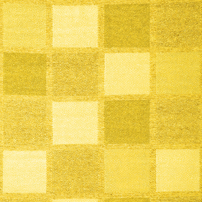 Machine Washable Checkered Yellow Modern Rug, wshcon2549yw