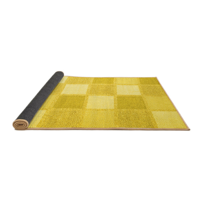 Sideview of Checkered Yellow Modern Rug, con2549yw
