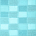 Square Checkered Light Blue Modern Rug, con2549lblu