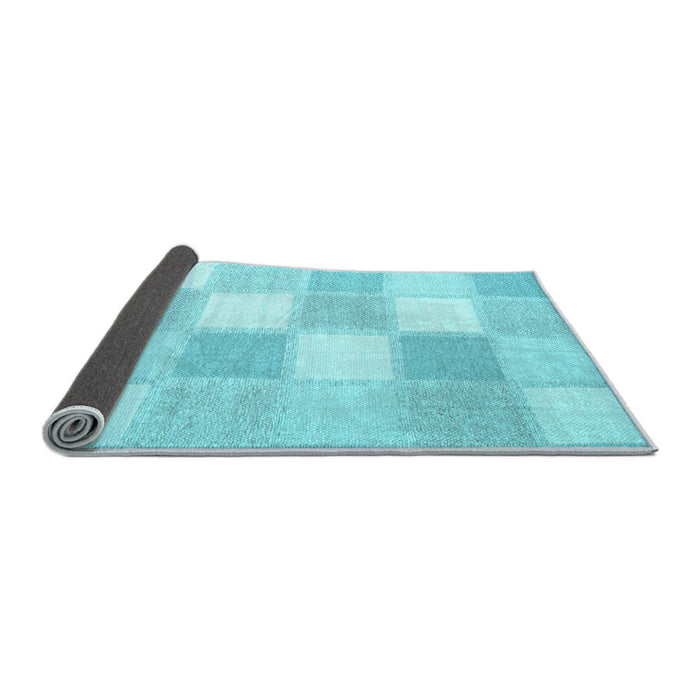 Sideview of Checkered Light Blue Modern Rug, con2549lblu