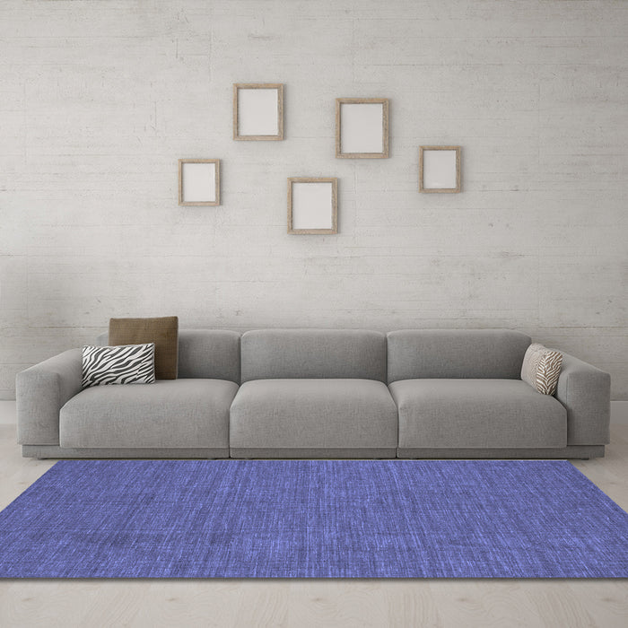 Machine Washable Abstract Blue Contemporary Rug in a Living Room, wshcon254blu