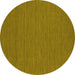 Round Abstract Yellow Contemporary Rug, con254yw