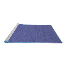 Sideview of Machine Washable Abstract Blue Contemporary Rug, wshcon254blu