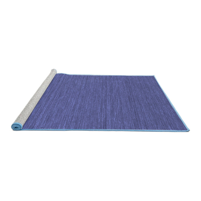 Sideview of Machine Washable Abstract Blue Contemporary Rug, wshcon254blu