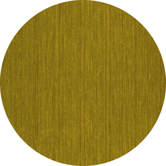 Round Machine Washable Abstract Yellow Contemporary Rug, wshcon254yw