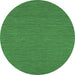 Round Machine Washable Abstract Emerald Green Contemporary Area Rugs, wshcon254emgrn