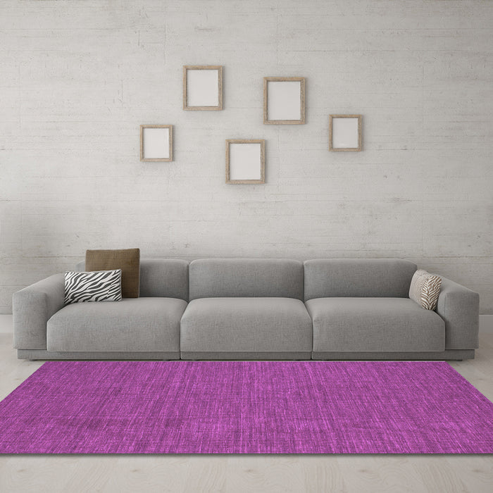 Machine Washable Abstract Purple Contemporary Area Rugs in a Living Room, wshcon254pur