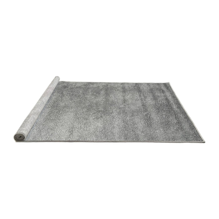 Serging Thickness of Machine Washable Contemporary Grey Gray Rug, wshcon2550