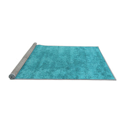 Sideview of Machine Washable Abstract Light Blue Contemporary Rug, wshcon2550lblu