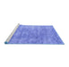 Sideview of Machine Washable Abstract Blue Contemporary Rug, wshcon2550blu