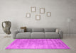 Machine Washable Abstract Pink Contemporary Rug in a Living Room, wshcon2550pnk