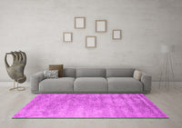 Machine Washable Abstract Pink Contemporary Rug, wshcon2550pnk