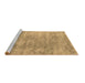 Sideview of Machine Washable Abstract Brown Contemporary Rug, wshcon2550brn