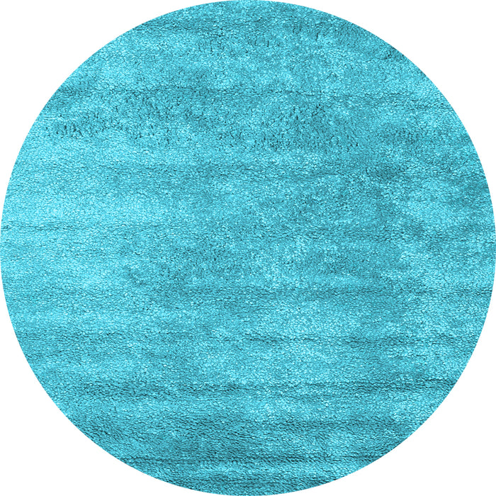 Round Abstract Light Blue Contemporary Rug, con2550lblu