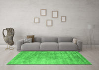 Machine Washable Abstract Green Contemporary Rug, wshcon2550grn