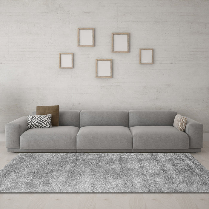 Machine Washable Abstract Gray Contemporary Rug in a Living Room,, wshcon2550gry