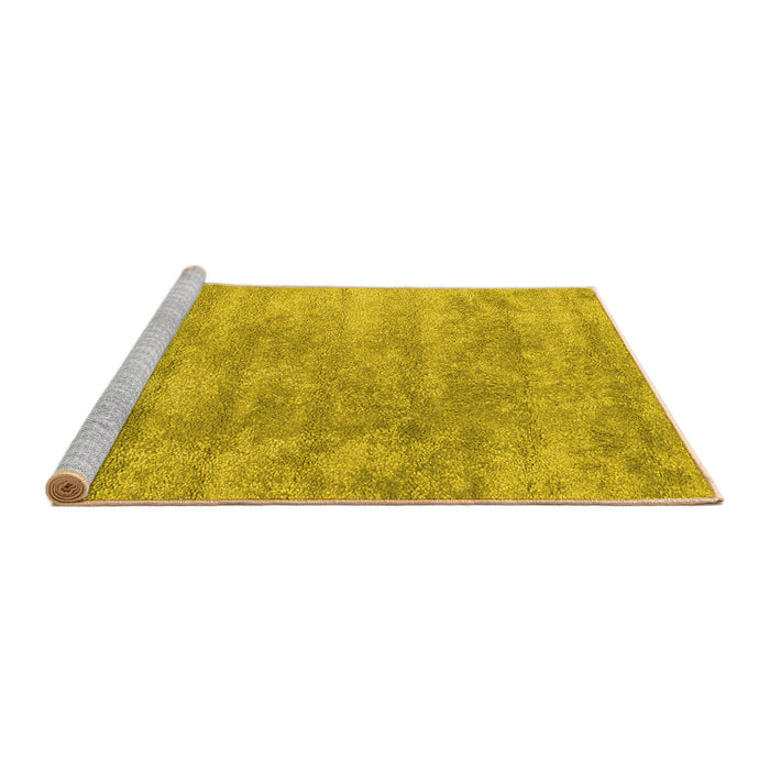 Sideview of Machine Washable Abstract Yellow Contemporary Rug, wshcon2550yw
