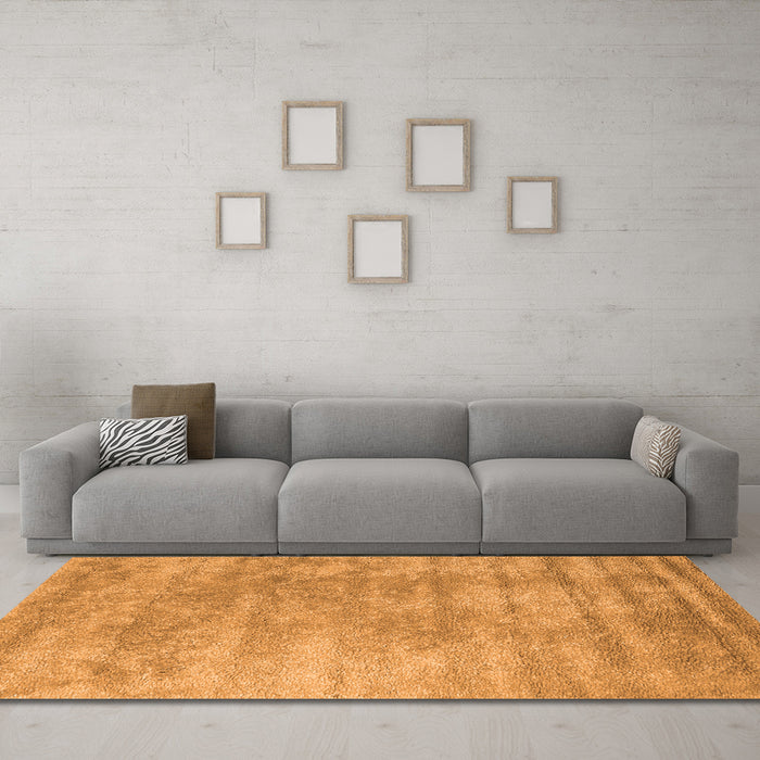 Machine Washable Abstract Orange Contemporary Area Rugs in a Living Room, wshcon2550org