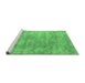 Sideview of Machine Washable Abstract Emerald Green Contemporary Area Rugs, wshcon2550emgrn