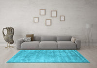 Machine Washable Abstract Light Blue Contemporary Rug, wshcon2550lblu