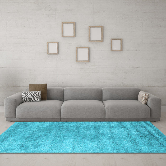 Machine Washable Abstract Light Blue Contemporary Rug in a Living Room, wshcon2550lblu