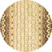 Round Abstract Brown Contemporary Rug, con2551brn