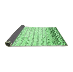 Sideview of Abstract Emerald Green Contemporary Rug, con2551emgrn