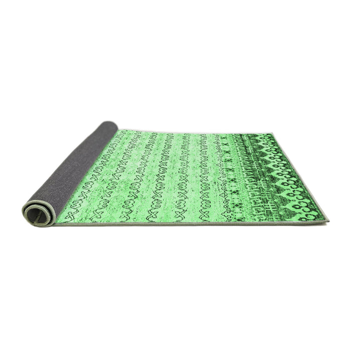 Sideview of Abstract Emerald Green Contemporary Rug, con2551emgrn