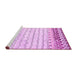 Sideview of Machine Washable Abstract Pink Contemporary Rug, wshcon2551pnk