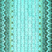 Square Abstract Turquoise Contemporary Rug, con2551turq