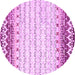 Round Abstract Pink Contemporary Rug, con2551pnk