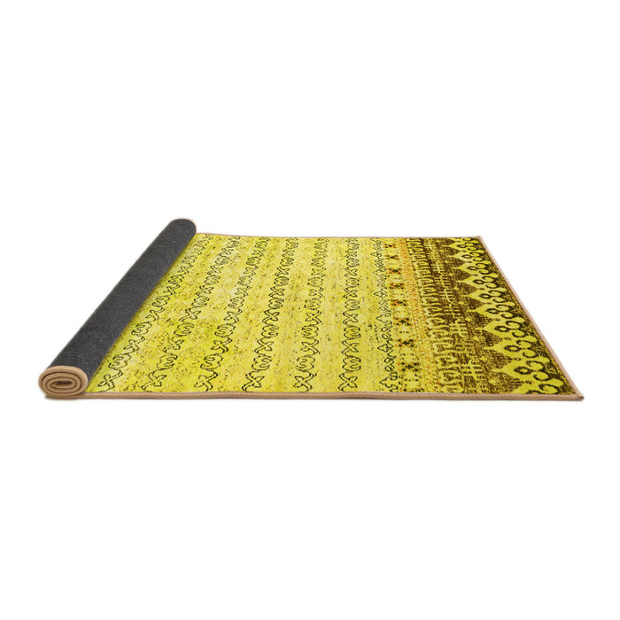 Sideview of Abstract Yellow Contemporary Rug, con2551yw